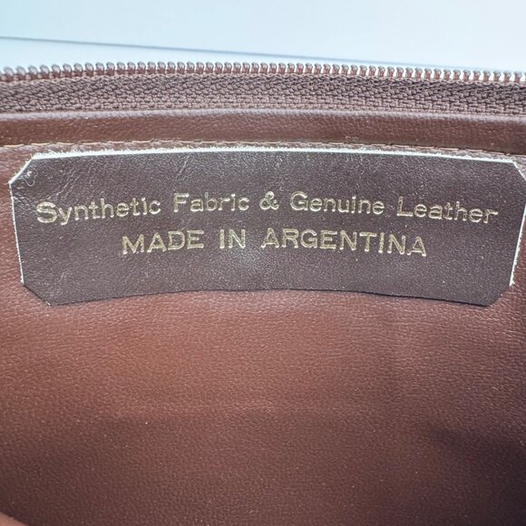 Nina Ricci Beige Brown Monogram Clutch Makeup Travel Bag Set of 2 Zipper Closure - Picture 13 of 13